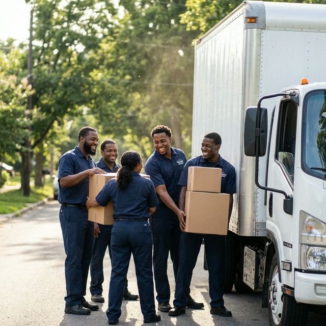 Movers packing truck